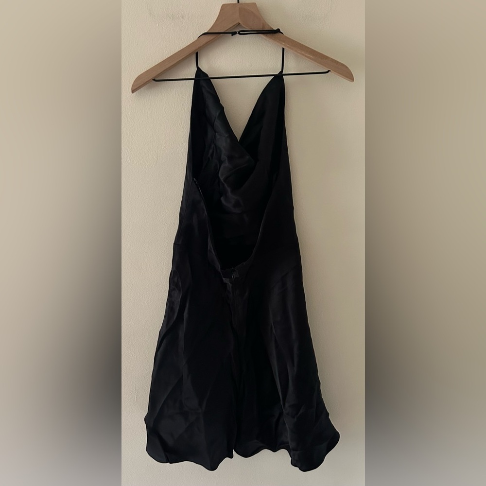 NWT Zara Sleeveless Black Silky Mini Slip Dress - Women’s Size XS - Picture 2 of 6